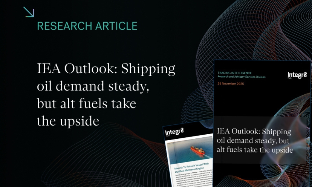 Integr8 on IEA Outlook: Shipping oil demand steady, but alt bunker fuels take the upside