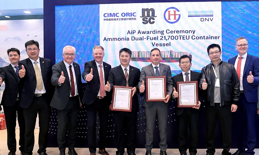 Consortium receives DNV AiP for new 21,700 TEU ammonia-powered mega-boxship