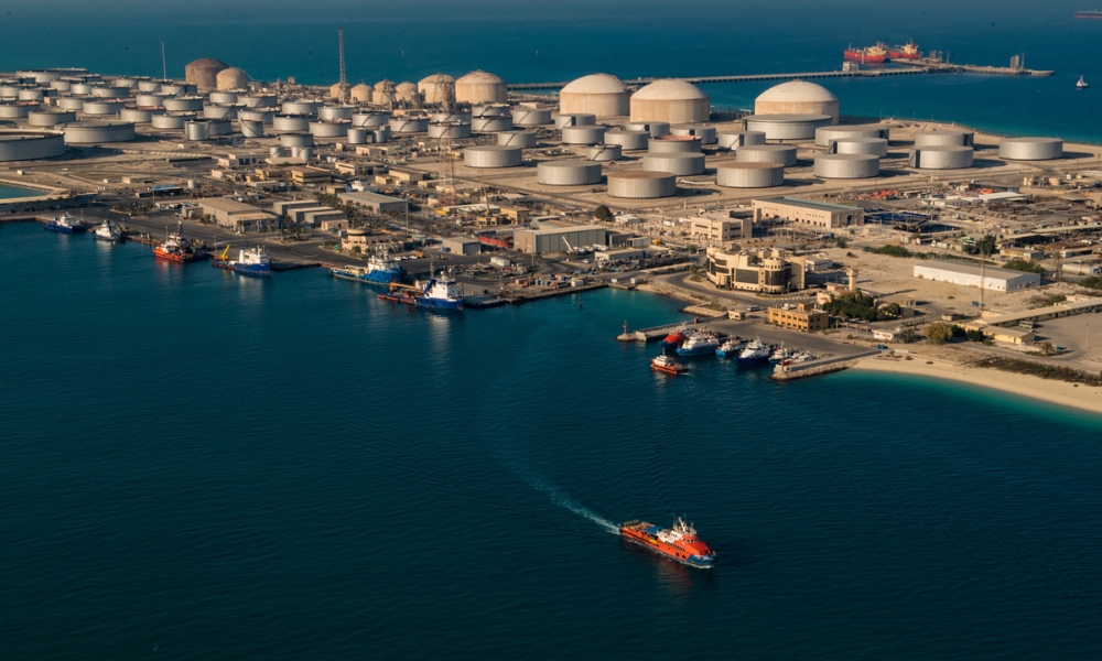 Aramco: Ras Tanura Port, Eastern Province of Saudi Arabia, on the Arabian Gulf.