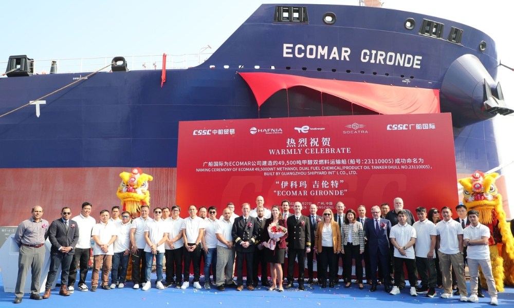 Hafnia and Socatra take delivery of final methanol dual-fuel ship for TotalEnergies charter