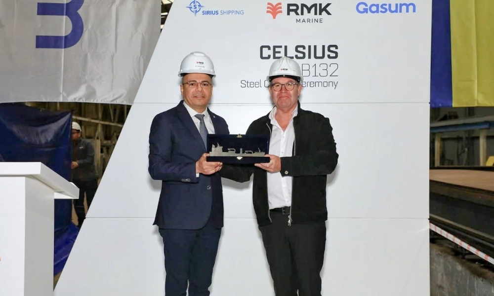 RMK Marine holds steel cutting ceremony for LNG and bio-LNG bunker tanker