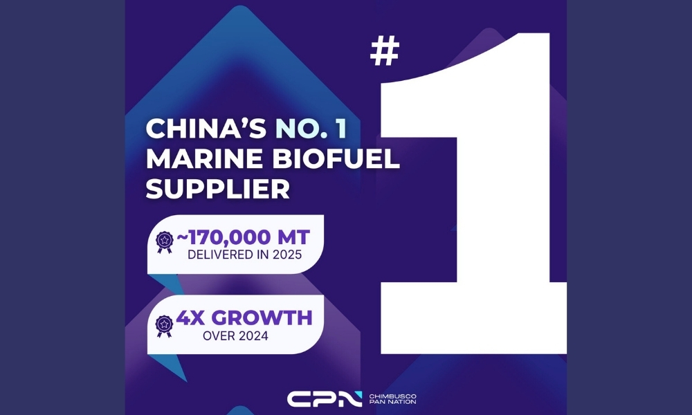 CPN delivers 170,000 mt of bio bunker fuel in 2025 in China, four times more than 2024