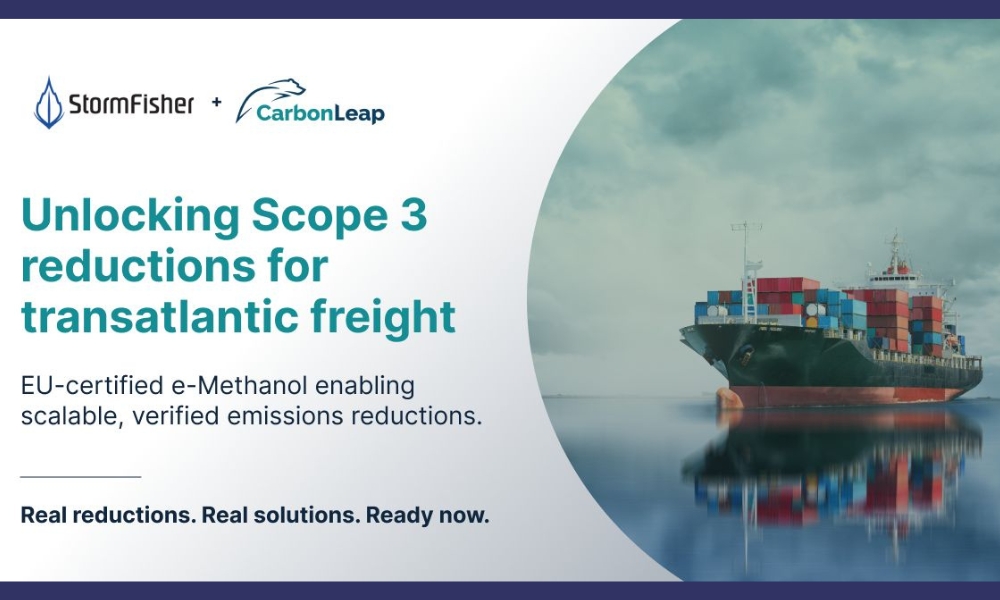 StormFisher to supply low-carbon e-methanol bunker fuel for transatlantic trade routes