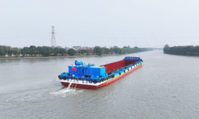 China’s first hydrogen fuel cell-powered inland container ship completes trial voyage