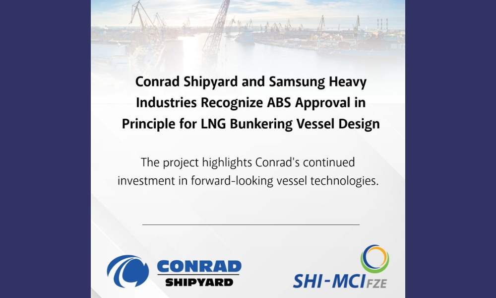 Conrad Shipyard and SHI secure ABS AiP for LNG bunkering vessel design