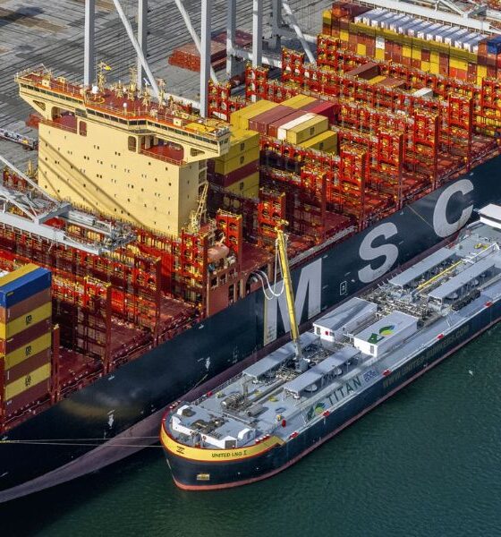Titan supplies LNG bunker fuel to “MSC Viola” in Port of Rotterdam