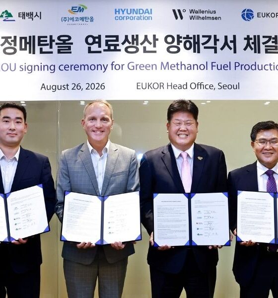 Wallenius Wilhelmsen, EUKOR secure green methanol bunker fuel supply from EcoMethanol