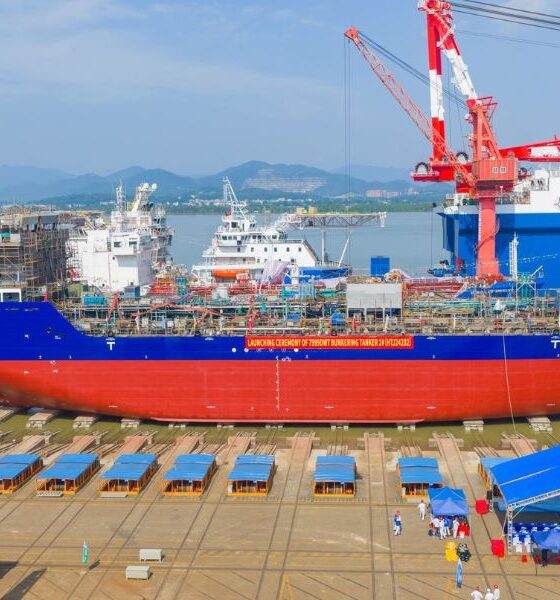 Singapore-based Hong Lam Marine celebrates China launch of bunkering vessel “Priority”