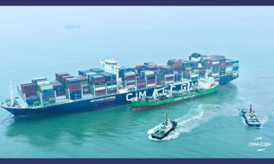 CMA CGM boxship takes on record 8,016 mt of biomethanol bunker fuel in Shanghai