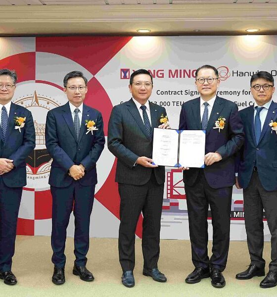Yang Ming orders six LNG dual-fuel, ammonia-ready containerships from Hanwha Ocean