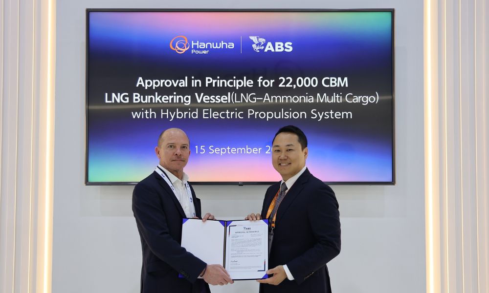 Hanwha Power obtains ABS AiP for 22,000-cbm LNG bunkering vessel concept design